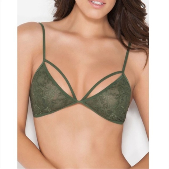 Anemone Other - Anemone Lace Triangle Bralette Accent Strap Floral